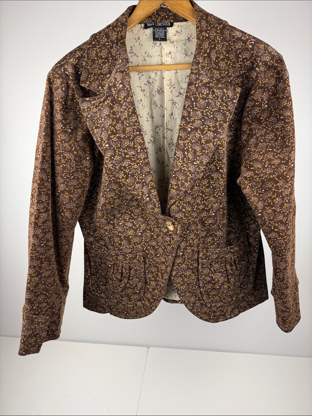 Miss Chievous Brown Floral Print Blazer